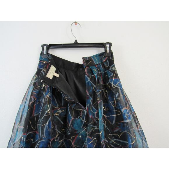 Moulinette Soeurs Size 4 Anthropologie Butterfly Mesh Skirt Blue Abstract Artsy - Picture 7 of 7